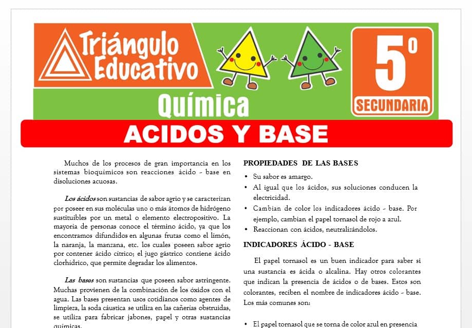 ACTIVIDADES de ÁCIDOS y BASES para SECUNDARIA – Aprende Ya