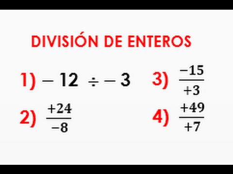 Cómo se realiza la división de números enteros 10 ejemplos claros