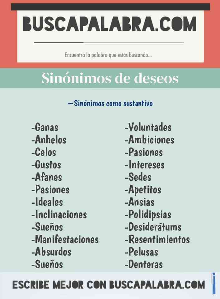 Cuál es la definición de deseos y qué sinónimos existen