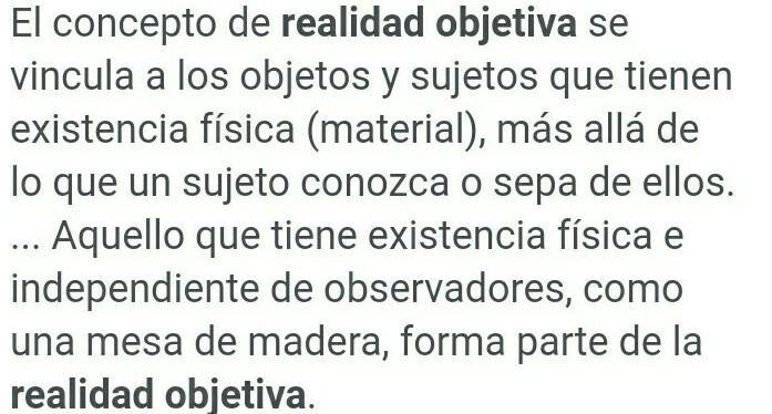 Cuál es la definición y el concepto de realidad objetiva