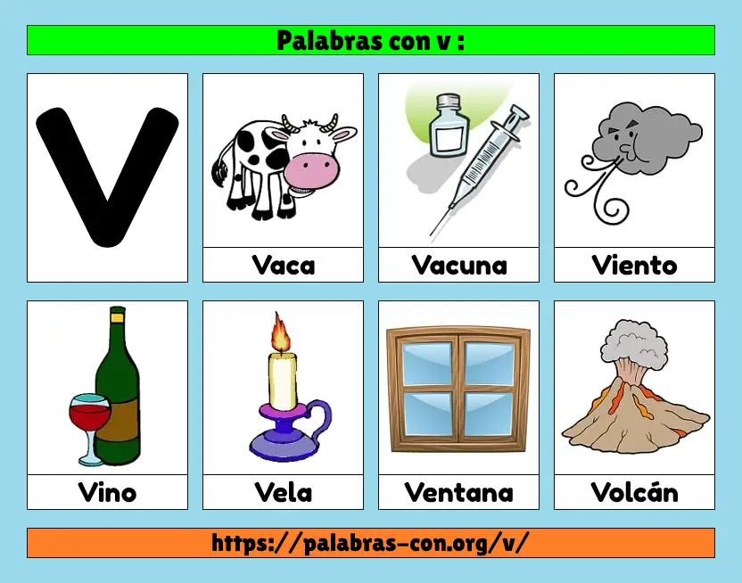 Cuáles son 100 ejemplos de sustantivos que comienzan con V