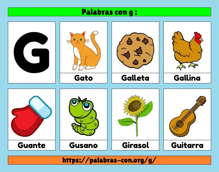 Cuáles son 100 palabras que comienzan con la letra G