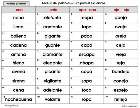 Cuáles son 100 sorprendentes ejemplos de palabras que riman
