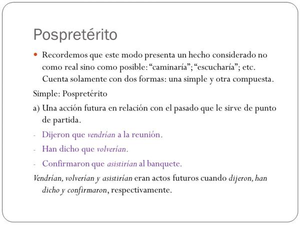Cuáles son 20 oraciones en pospretérito con verbo conjugado