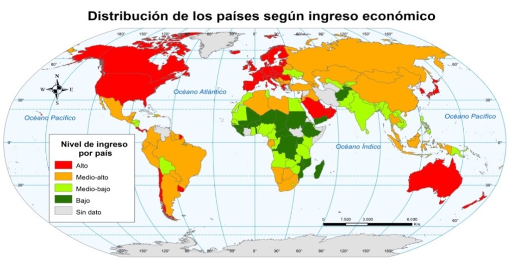 Cuáles son las diferencias económicas entre los continentes y sus países