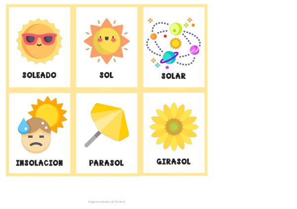 Cuáles son las palabras que forman la familia léxica de sol