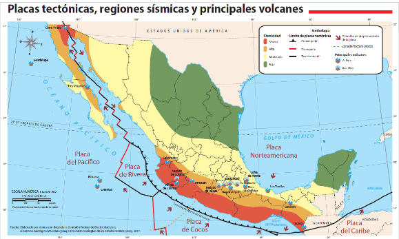 Cuáles son las principales regiones sísmicas de México por placas