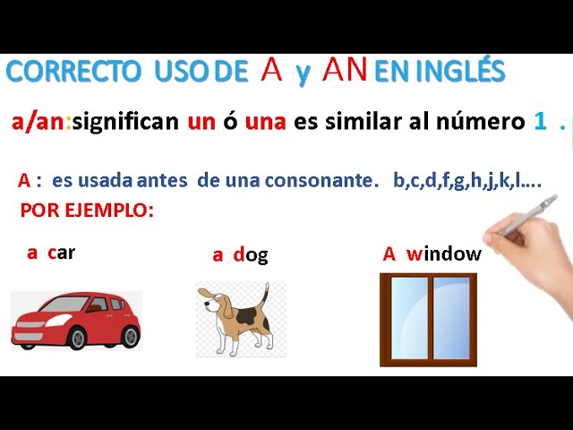 Cuáles son los usos y ejemplos de A y AN en inglés