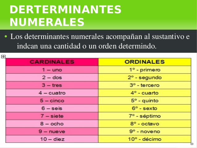 Determinantes Numerales: 25 Ejemplos IMPRESCINDIBLES
