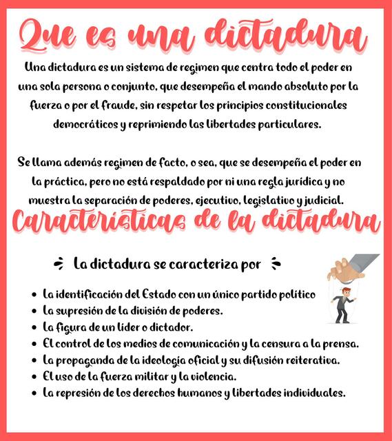 DICTADURA: SIGNIFICADO, DEFINICIÓN e HISTORIA CLAVE