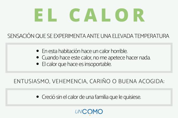 Es correcto usar el calor o la calor en español