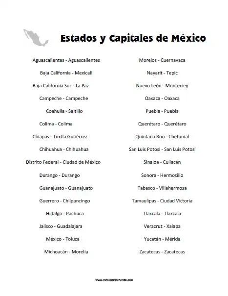 ESTADOS Y CAPITALES de la REPÚBLICA MEXICANA ¡Descúbrelos!