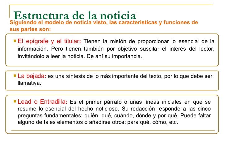 NOTICIA: CARACTERÍSTICAS, TIPOS y ESTRUCTURA Esencial