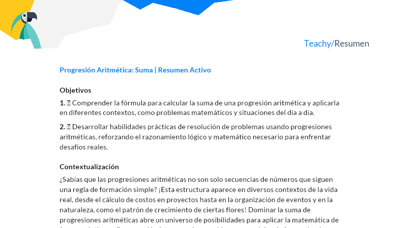 PROGRESIONES ARITMÉTICAS: DEFINICIÓN y APLICACIONES CLAVES