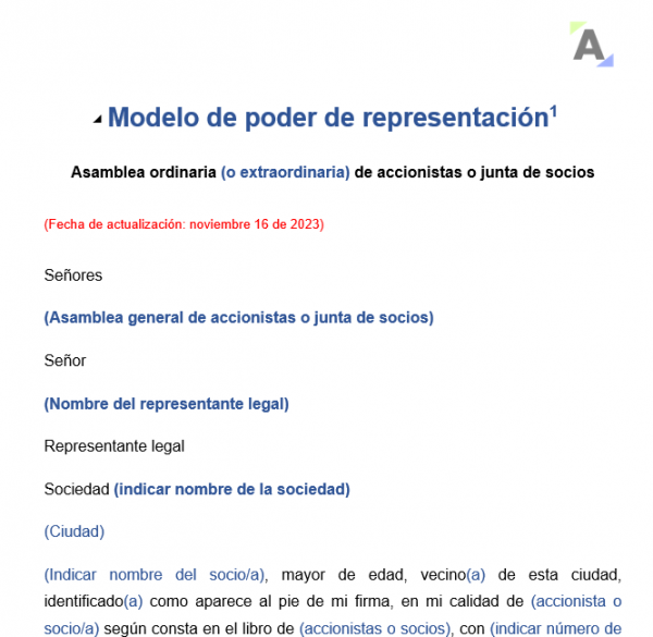 Qué características clave debemos conocer sobre la carta poder