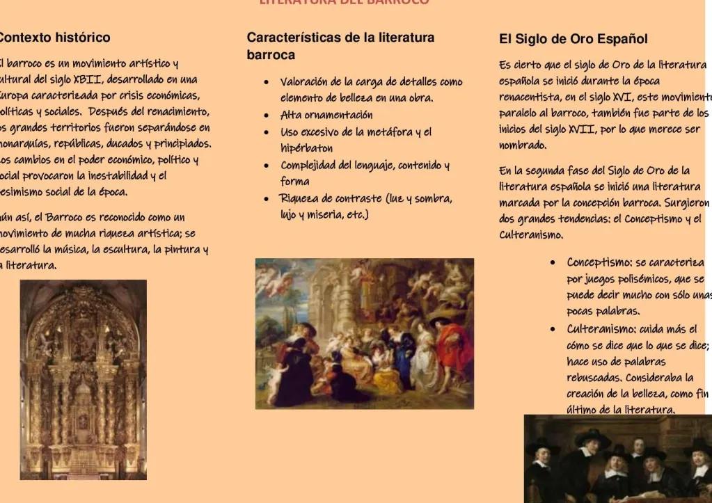Qué características de la literatura barroca generan gran impacto