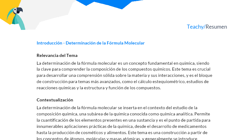 Qué es la fórmula molecular y cuál es su definición clave