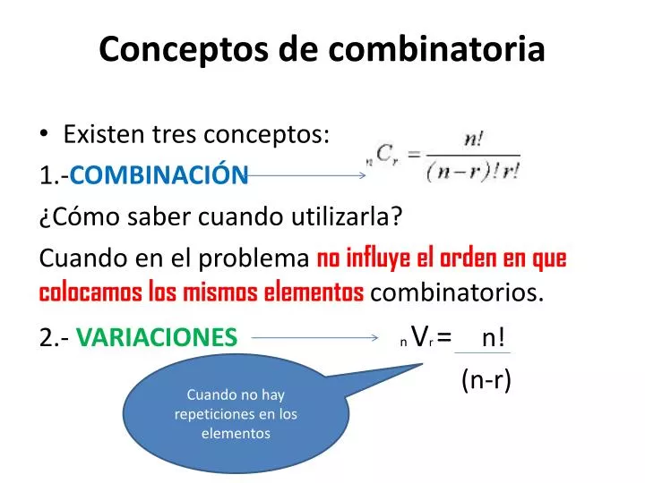 Qué es una combinación y cuáles son su definición y conceptos clave