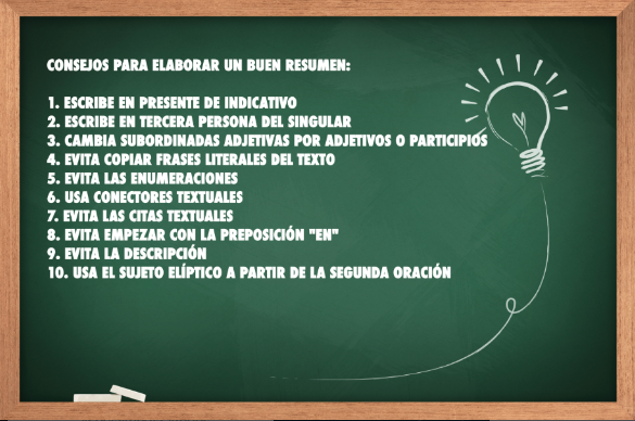 Qué partes clave componen un resumen y cuál es su función