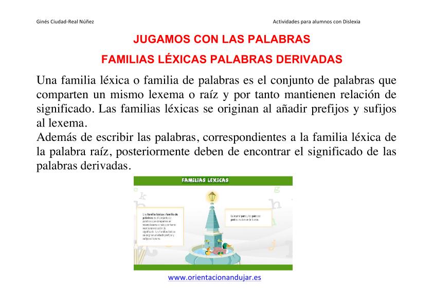 Qué son las familias léxicas y qué palabras son las más interesantes