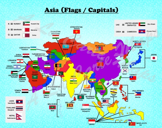 Quieres analizar el mapa de Asia y conocer sus países y capitales