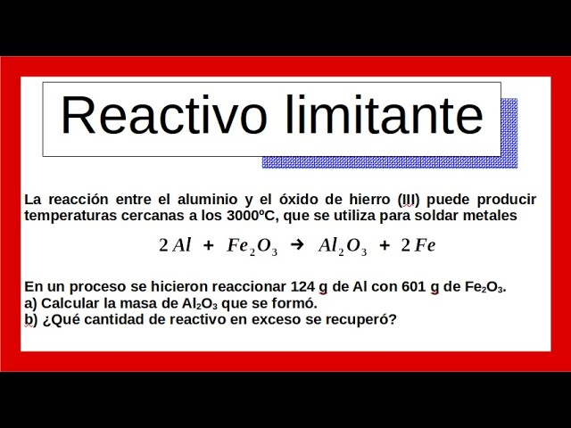 REACTIVO LIMITANTE: Qué es y su IMPORTANCIA en QUÍMICA