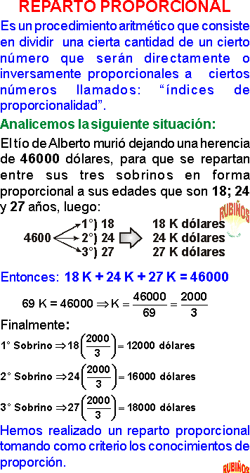 Reparto PROPORCIONAL: Ejemplos y Problemas RESUELTOS