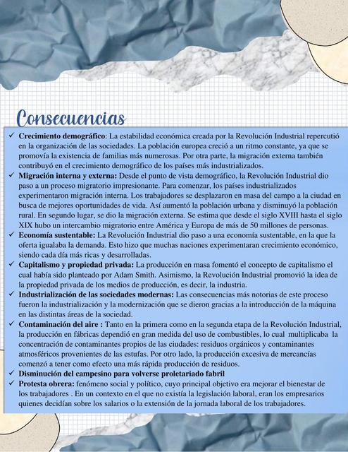 Revolución Industrial: CAUSAS y CONSECUENCIAS Clave